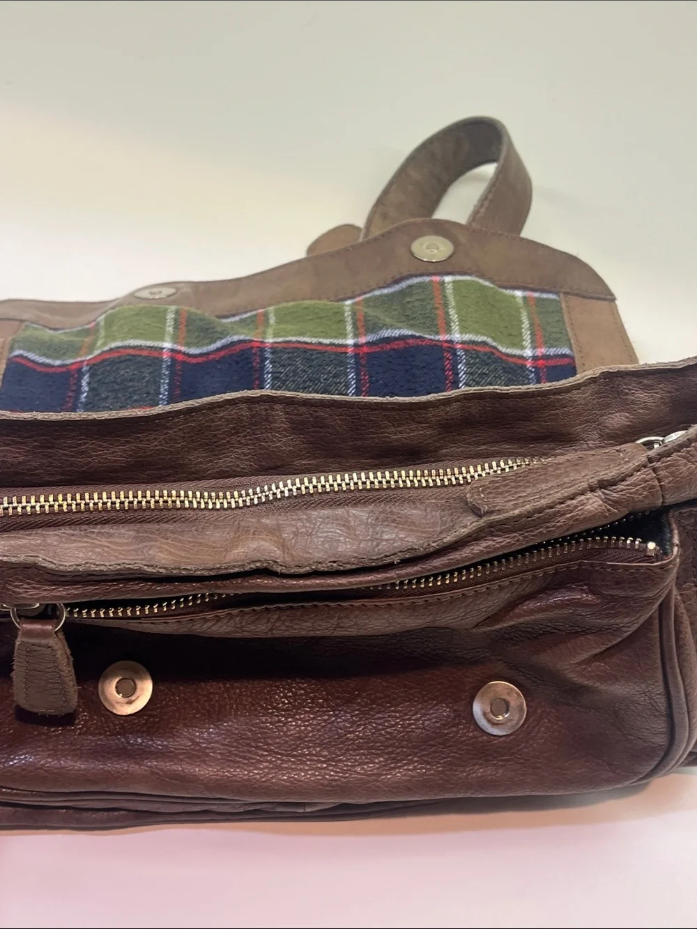 Liebeskind Berlin Brown Pebbled Leather Small Messenger/Cross Body Bag